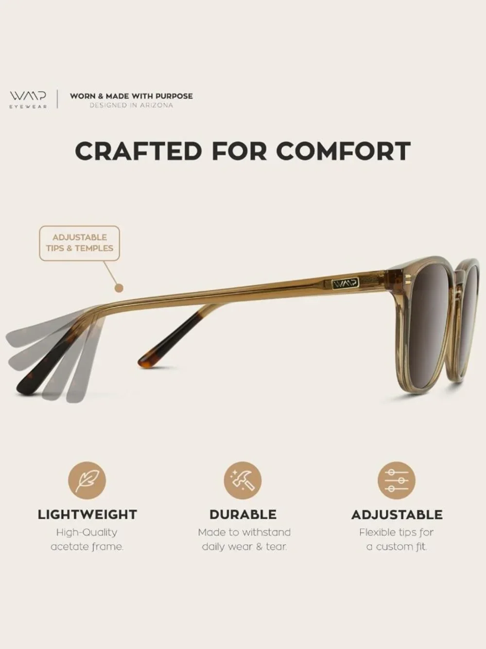 Men's Polarized Sunglasses | UV400 Shatter-Resistant, Rounded Square Frame